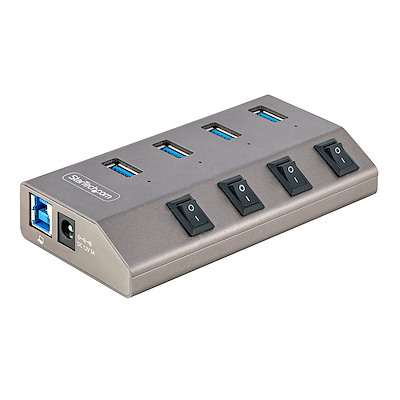 USB 3.0 Hub Verteiler für Ports Ein-/Aus-Schalter mit Netzteil For Laptop  PC