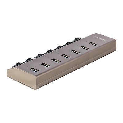 Hub USB 4 Porte Con Interruttori Individuali - USB 3.0 5Gbps, Alimentato, Con Cavi USB-C E USB-A, 36W