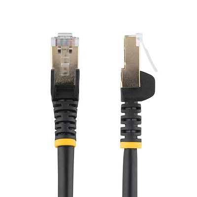 30ft CAT6a Ethernet Cable - 10 Gigabit Shielded Snagless RJ45 100W PoE  Patch Cord - 10GbE STP Network Cable w/Strain Relief - Black Fluke 