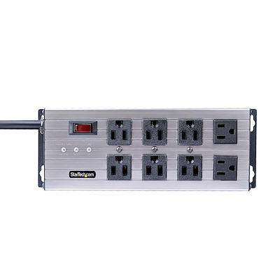 8-Outlet Industrial Power Strip 125V/15A, EMI/RFI Isolation