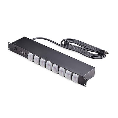 8-Outlet Horizontal Rack Mount PDU, 1U Power Strip, Individual