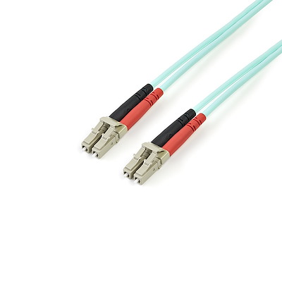 10 Gb Aqua OM3 Multimode Duplex 50/125 LSZH LC/SC LC to SC Fiber Patch Cable StarTech.com 2m Fiber Optic Cable