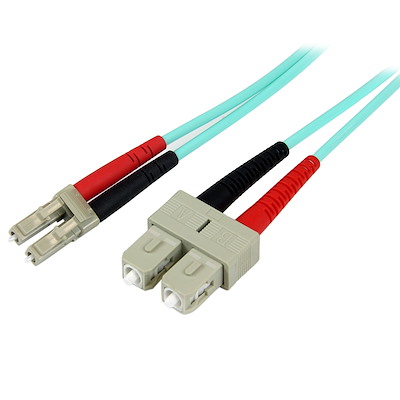 Fiber Optic Cable - 10 Gb Aqua - Multimode Duplex 50/125 - LSZH - LC/SC - 1 m