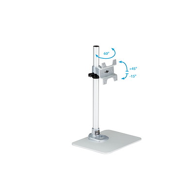 Single Monitor Stand - Adjustable - Steel - Silver - For up Single Monitor Stand - Adjustable - Steel - Silver - For up