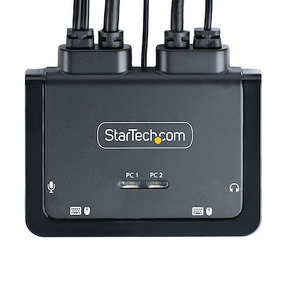 2-Port Hybrid Cable KVM Switch, 4K HDMI - StarTech.com