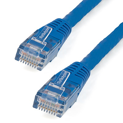 8ft CAT6 Ethernet Cable - Blue CAT 6 Gigabit Ethernet Wire -650MHz 100W PoE RJ45 UTP Molded Network/Patch Cord w/Strain Relief/Fluke Tested/Wiring is UL Certified/TIA