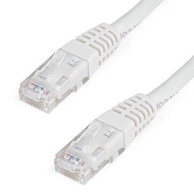 5ft CAT6 Ethernet Cable - White CAT 6 Gigabit Ethernet Wire -650MHz 100W PoE RJ45 UTP Molded Network/Patch Cord w/Strain Relief/Fluke Tested/Wiring is UL Certified/TIA