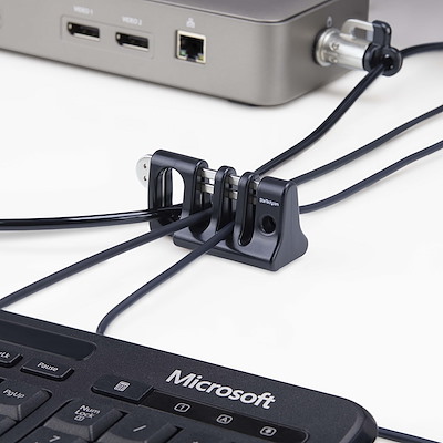 マウス、キーボード、その他有線周辺機器などの盗難を防ぐデスクトップ