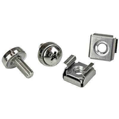 100 Pkg M5 Mounting Screws and Cage Nuts for Server Rack Cabinet
