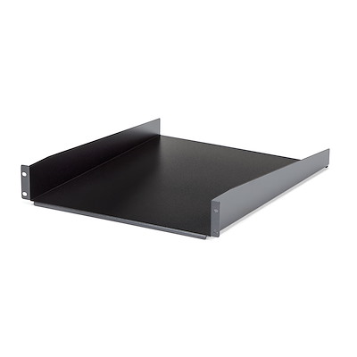 2U Server Rack Shelf - Universal Rack Mount Cantilever Shelf for 19" Network Equipment Rack & Cabinet - Heavy Duty Steel – Weight Capacity 50lb/23kg - 22" Deep Tray, Black