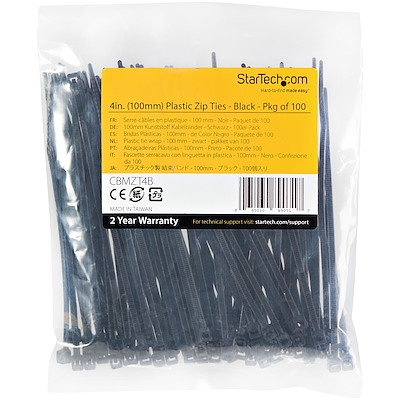 1000 PC Pack 4" Inch Blk  18 LBS Cable Tie Nylon  UL 