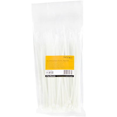 Kabelbinder, 100 Stück – 203x4 Mm, Selbstsichernd, Nylon, 22 Kg Zugfestigkeit, Weiß