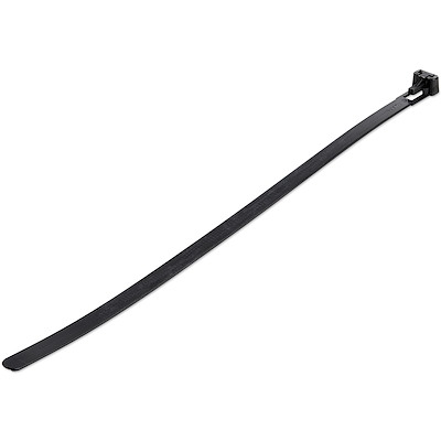 10"(25cm) Reusable Cable Ties - 1/4"(7mm) wide, 2-1/2"(65mm) Bundle Dia. 50lb(22kg) Tensile Strength, Releasable Nylon Ties, Indoor/Outdoor, 94V-2/UL Listed, 100 Pack - Black