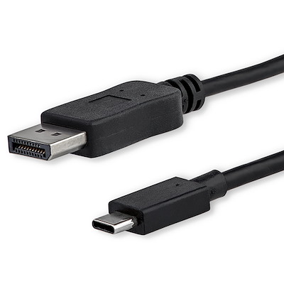 1m USB-C auf DisplayPort 1.2 Kabel 4K 60Hz - USB-C auf DP Adapterkabel/Videoadapter - HBR2 - USB-C DP Alt Mode auf DP Monitor Videokabel - Thunderbolt 3 kompatibel - Schwarz