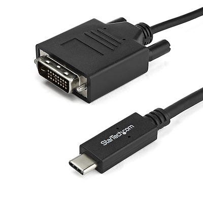 USB Type-C - DVI変換ディスプレイケーブル 1m 1920x1200対応 ブラック