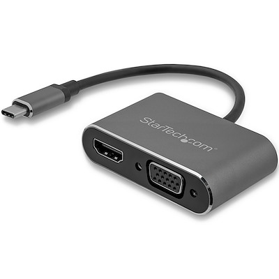 USB-C to VGA and HDMI Adapter - 2-in-1 - 4K 30Hz - Space Grey