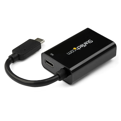 USB-C - VGA変換アダプター／1920x1080（1080p）／アクティブ／60W USB Power Delivery／ブラック／USB C  モニター 変換コネクター／ディスプレイ コンバーター