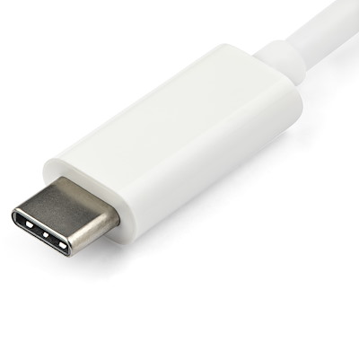 USB-C - VGA変換アダプター／1920x1080（1080p）／ホワイト／USB C モニター 変換コネクター／ディスプレイ コンバーター