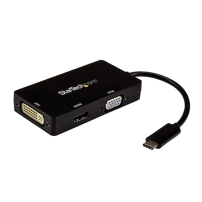 Adaptador USB-C de Vídeo Multipuertos - 3en1 - 4K 30Hz - Negro