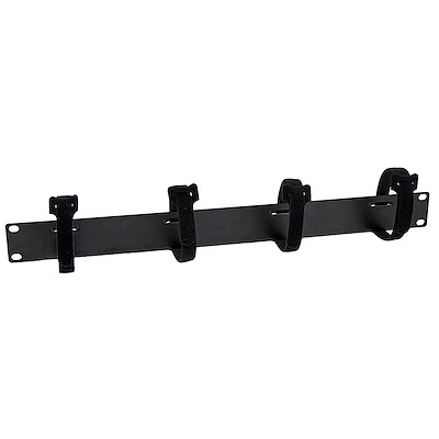 Cable Management Panel with Hook and Loop Strips for Server Racks - 1U