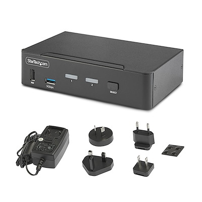 2-Port DisplayPort Dual-Monitor KVM Switch - 4K 60Hz - TAA