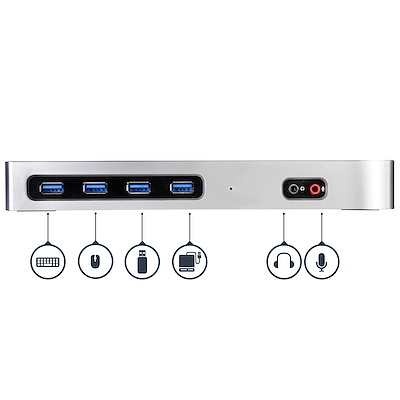 USB-C & USB-A対応ドッキングステーション／ノートパソコン拡張ドック／4K60Hz対応HDMI &  DisplayPortデュアルモニター／6x USB Type-A／ギガビット有線LAN／USB 3.1 Gen1／Windows & Mac対応