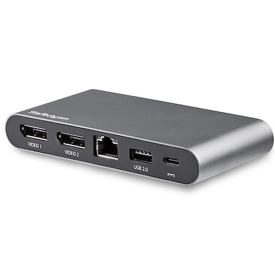 USB C Dock - 4K Dual Monitor DisplayPort - Mini Laptop Docking Station - 100W Power Delivery Passthrough - GbE, 2-Port USB-A Hub - USB Type-C Multiport Adapter - 3.3' Cable