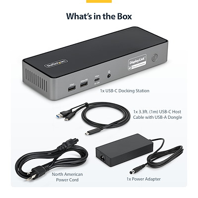Universal triple-monitor dock compatible with macOS, Windows, and