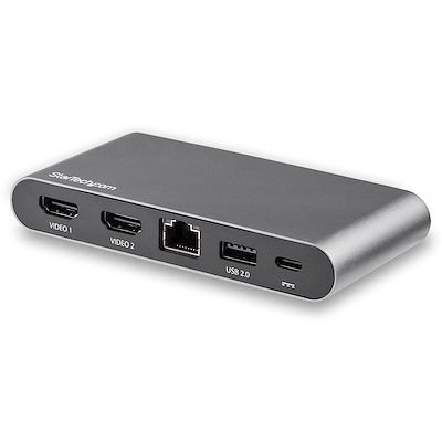 マルチポートアダプター／USB-C接続／デュアルモニター／4K30Hz HDMI／100W USB PDパススルー／2x  USB-A／イーサネット／1m USB-Cケーブル付属／Windows & Chrome／ブラック／Type C ドッキングステーション／多機能 ハブ