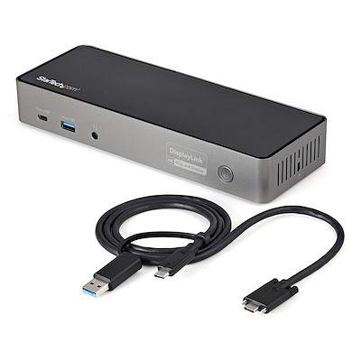USB-C & USB-A Dock - Hybride Universeel Triple Monitor Laptop Docking Station DisplayPort & HDMI 4K 60Hz - 85W Power Delivery, 6x USB Hub, GbE, Audio - USB 3.1 Gen 2 10Gbps