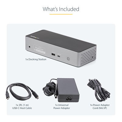 StarTech.com ドッキングステーション／USB-C接続／KVM機能／デュアルモニター／4K60Hz DisplayPort／5x USBハブ／ギガビットイーサネット／90W/45W USB Power D