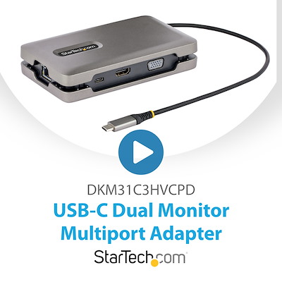 StarTech.com Adaptateur Multiport USB C, Double HDMI - Hub USB 3.1