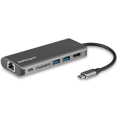 USB C Multiport Adapter - Portable USB-C Dock to 4K HDMI, 2-pt USB 3.0 Hub, SD/SDHC, GbE, 60W PD Pass-Through - USB Type-C/Thunderbolt 3 - NEW VERSION AVAILABLE DKT30CSDHPD3