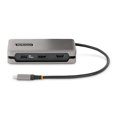 マルチポートアダプター／USB-C接続／シングルモニター／4K60Hz HDMI 2.0b またはDisplayPort／100W USB  PDパススルー／2x USB-A + 1x USB-C／ギガビットイーサネット（LAN）／32cmケーブル／Type-C  ドッキングステーション／多機能ハブ