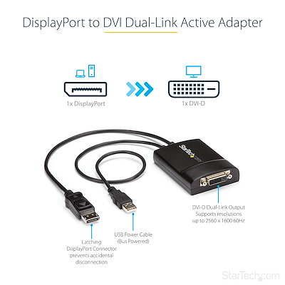 DisplayPort to DVI Dual Link Active Adapter - DisplayPort to