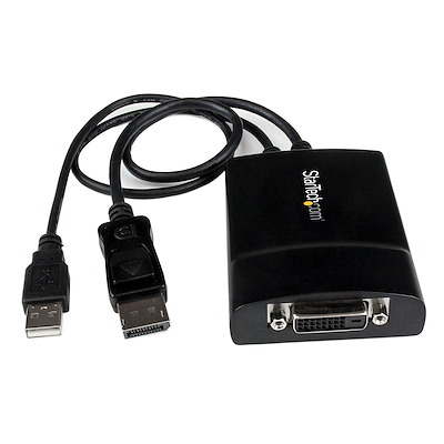 DisplayPort to DVI Dual Link Active Adapter - DisplayPort to DVI-D Adapter Video Converter 2560x1600 60Hz - DP 1.2 to DVI Monitor - USB Powered - Latching DP Connector