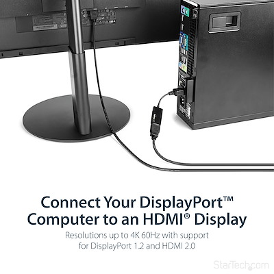 Connect your DP computer to an HDMI display using this converter