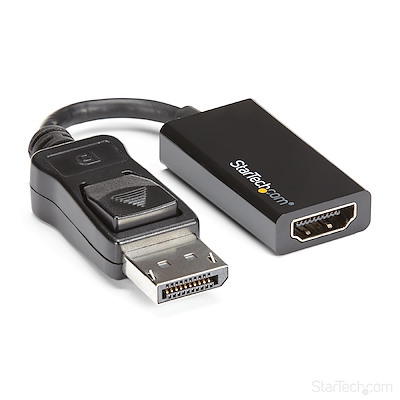 DisplayPort till HDMI-adapter - 4K 60 Hz Aktiv DP 1.4 till HDMI 2.0 videokonverterare - DP till HDMI-kabeladapterdongel för monitor/skärm/TV - DP-kontakt med låsning