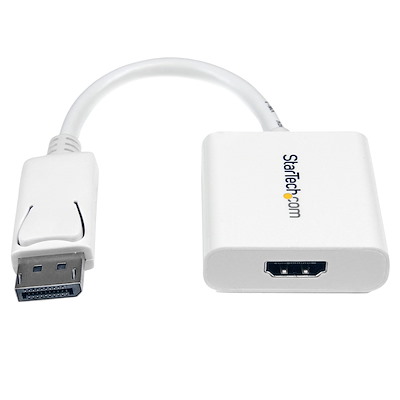 DisplayPort to HDMI Active Video and Audio Adapter Converter - DP to HDMI - 1920x1200 - White