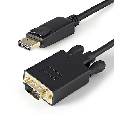 Gold Plated Standard DP Male to VGA Male Cable Black Color DP to VGA Cable CableCreation 6FT Displayport to Vga Cable 2-Pack 