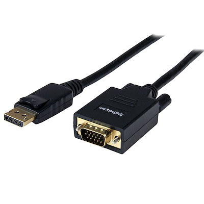 1,8 m DisplayPort till VGA-kabel - Aktiv DisplayPort till VGA-kabeladapter - 1080p video - DP till VGA-skärmkabel - DP 1.2 till VGA-konverterare - Låsande DP-kontakt