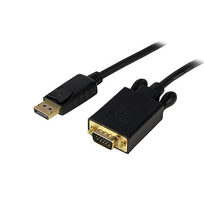 DisplayPort - VGA アクティブ変換ケーブル 1.8m／1080p／DP - VGA モニターケーブル／DP 1.2 - VGAコンバータ／ラッチ付きDPコネクタ