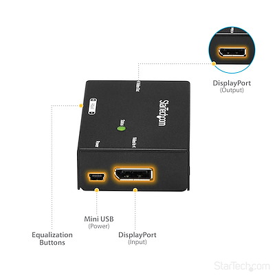 DisplayPort Signal Booster - DP Extender - 4K 60Hz - TAA