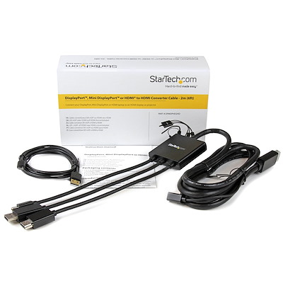PCケーブル・コネクタ StarTech.com DPMDPHD2HD HDMI/DisplayPort HDMI - DisplayPort/Mini DP/HDMI変換ケーブル／3m／4K30Hz