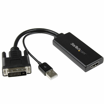 Adaptador de Vídeo DVI a HDMI con Alimentación USB y Audio - 1080p
