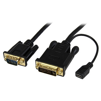 6 ft DVI to VGA Active Converter Cable – DVI-D to VGA Adapter – 1920x1200