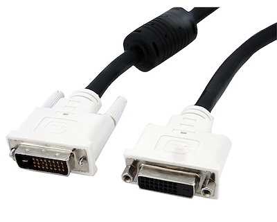 Cable de Extensión de 2m para Monitor DVI-D Doble Enlace - Macho a Hembra - Dual Link