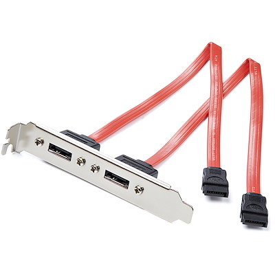 Aexit 2Pcs Dual Audio & Video Accessories Port SATA Serial ATA Cable to eSATA Bracket Connectors & Adapters Adapter Cable 