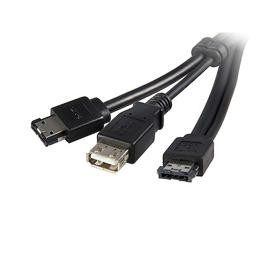 Power eSATA Male to eSATA Male + USB-A Female Cable
