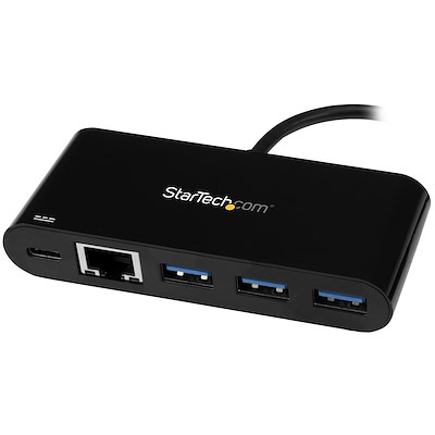 StarTech.com Hub USB-C à 3 Ports - 3x Ports USB-A, Gigabit Ethernet RJ45,  USB 3.0 5Gbps, Alimentation par Bus - Hub USB Type-C avec Câble de 30 cm -  Adaptateur Ethernet USB